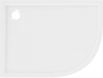 Du&scaron;o padėklas Mexen Flow Slim, pusapvalis asimetrinis, kairinis, 90 x 80 cm, Baltas gloss
