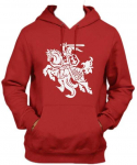 Superfanas Raudonas Džemperis Su Kapi&scaron;onu Stilizuotas Vytis, Dydžiai: XL