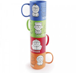 Other Brand Pietų parkas - 4 keraminių puodelių su stovu rinkinys, 300 ml