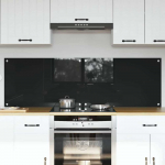 Virtuvės atbraila 2 pcs Juoda 80 x 50 cm grūdintas stiklas