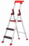 Aliuminio pakopų kopėčios, profesionaliam montavimui ir sandėliavimui, su įrankių lentyna, 2 pakopos + platforma, 2.89 metro darbinis auk&scaron;tis