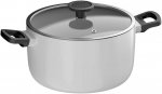 BergHOFF 24 cm puodas - Glints Spirit serija su stikliniu dangčiu ir sveika nepridegančia danga