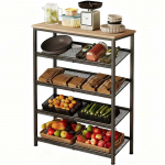 Muvu Virtuvės spintelės lentyna, &scaron;viesiai rudos spalvos pramoninė mediena, retro stiliaus lentyna, 75 cm