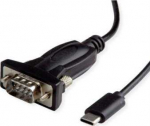 AV vertė VALUE Adapterio keitiklio kabelis USB &ndash; nuoseklus, C tipas &ndash; RS232, juodas, 1,8 m