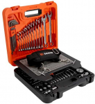 Bahco Galvučių 4-32mm, priedų ir raktų 8-17mm komplektas 1/2"+1/4" 98 vnt, Dynamic-Drive profilis