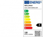 Lubinis &scaron;viestuvas Wellmax &bdquo;Bulkhead&ldquo; LED lempa + PIR judesio jutiklis, ovali, balta, 18 W, 92 lm/W, 1650 lm, IP54, neutrali, 4000 K, SAMSUNG / GOL1BHOWN018P