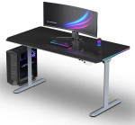 ULTRADESK Biurko dla gracza QUEST, 140x70cm, 72-120cm, szaro-juoda