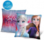 Disney Ledo &scaron;alis LED &scaron;viečianti pagalvėlė, dekoratyvinė pagalvėlė 40x40 cm