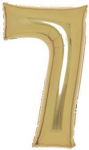 Skaičius, balto aukso spalvos, auksinis folijos balionas, skaičius 7, 88 cm