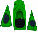 Vienvietė modulinė baidarė AMBER MOLAKE MODUL 11.5, &Scaron;viesiai žalia, 350 x 64 x 35 cm, 27,5kg, Vairo sistema