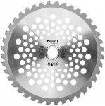 Neo Tools Krūmapjovės peilis, kietmetalio, 255 x 25,4 mm, 40 dantų, &scaron;epečiui