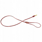 BarryKing Apvalus &scaron;uns pavadėlis, &bdquo;Serpente&ldquo;, raudonas, odinis žalvaris, 8 mm / 120 cm