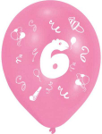 Su gimtadieniu juostelė &bdquo;Su gimtadieniu&ldquo; 6 balionai, 8 dalių rinkinys 10 colių (25,4 cm)