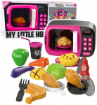 Vaiki&scaron;ka mikrobangų krosnelė su garso ir &scaron;viesos efektais, rožinė