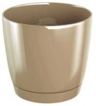 Dekoratyv. gėlių vazonas su padėklu Coubi Round P &Oslash;24cm H22cm plastikinis/rudas