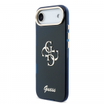 Guess IML 4G Script Metal Logo dėklas skirtas iPhone Air Mėlyna