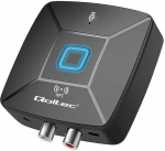 Qoltec Bezprzewodowy transmiter odbiornik Audio HiFi Home&Car| Bluetooth 6.0 | NFC | 2 x RCA | 1 x AUX MiniJack 3.5mm| Mikrofonas