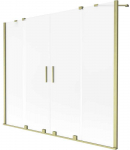 Gold Vonios sienelė Mexen Velar Duo, 170 x 150 cm, Brushed auksinis/matinis stiklas