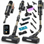 Dulkių siurblys Belaidis vertikalus plaunantis siurblys sausam ir drėgnam valymui, 850W didelė siurbimo galia, 12 &scaron;epečių rinkinys, ilgas veikimas iki 90 minučių, grindų plovimo funkcija