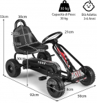 Promotions Pedalinis kartingas, reguliuojama sėdynė, rankinis stabdis, vaikams, juodas