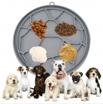 Lėto valgymo dubenėlis &scaron;unims, pilkas