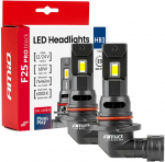 LED žibintų lemputės F25 PRO Juodas FULL CANBUS HB3 68W 12V 24V AMIO-04722