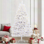 Dirbtinė Kalėdų eglutė su 300 LED Balta 210 cm PVC ir metalas