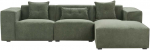 Beliani Trivietė kampinė sofa DOLVA, &scaron;enilinė, tamsiai žalia, kairinė