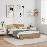 Lova Lovos rėmas Amatininkų ąžuolas 140 x 200 cm Apdirbta mediena