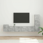 TV staliukas TV spintelių komplektas 3 pcs Betono pilka Apdirbta mediena