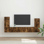 TV staliukas TV spintelių komplektas 4 pcs Rūkyta ąžuolas Apdirbta mediena