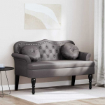 Česterfildo suolas Pilka 120,5 x 65 x 75 cm Dirbtinė oda