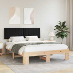 Lova Lovo rėmas su apmu&scaron;tu galvūgaliu Juoda 150 x 200 cm