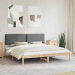 Lova Lovo rėmas su apmu&scaron;tu galvūgaliu Tamsiai pilka 180 x 200 cm