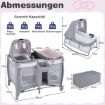 Bonideco Select Vaiki&scaron;ka lovytė su vystymo stalu ir lop&scaron;iu, violetinė, 0-3 metų, 14,5kg