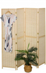 Bonideco Kambario pertvara 4 panelių, medinė-bambukinė, sulankstoma