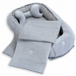 Kūdikio kokono lizdelis, vystyklas, medvilninis / veliūrinis KOKONAS + drugelis + antklodė