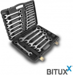 Bituxx Terk&scaron;liniai kombinuoti veržliarakčiai, 22 vnt., CrV plienas