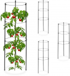 Relaxdays Bonideco Augalų atramų rinkinys, 4 vnt., metalas/plastikas, balkonui ir sodui
