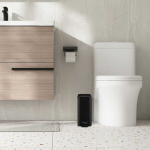 Relaxdays Bonideco Kvadratinė kosmetikos dėžė su kojiniu pedalu, metalinė, matinis pavir&scaron;ius