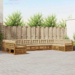 Sofų komplektai su pagalve 8 pcs Natūralus ir bežinis