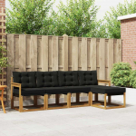 Lauko sofos komplektas su pagalve 5 pcs Natūrali ir juoda