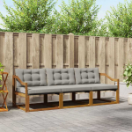 Lauko sofos komplektas 3 pcs Natūrali ir &scaron;viesiai pilka