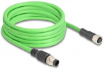 Delock M12 Kabelis A-kodiert 8 Pin Stecker zu Buchse PUR (TPU) 5 m