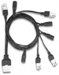 Delock Kabelis Mini-Fit 4,2 mm 10 Pin Stecker zu 4 x DC 5,5 x 2,5 mm Buchse und 4 x Mini-Fit 4,2 mm 2 Pin Stecker juodas