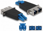 Delock LWL Hybrid Kupplung LC Duplex Stecker zu SC Duplex Buchse blau