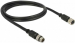 Delock M8 Sensor- / Aktorverl&auml;ngerungskabel 6 Pin Stecker zu 6 Pin Buchse wasserdicht 1 m