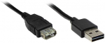 GoodConnections Verl&auml;ngerungskabel USB 2.0 EASY Stecker A an Buchse A, juodas, 3m,