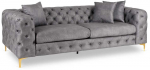 Sofa SORRENTO 3S Trzyosobowa Szara Welurowa