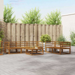 Lauko sofos komplektas 6 pcs Natūrali Kietos akacijos mediena